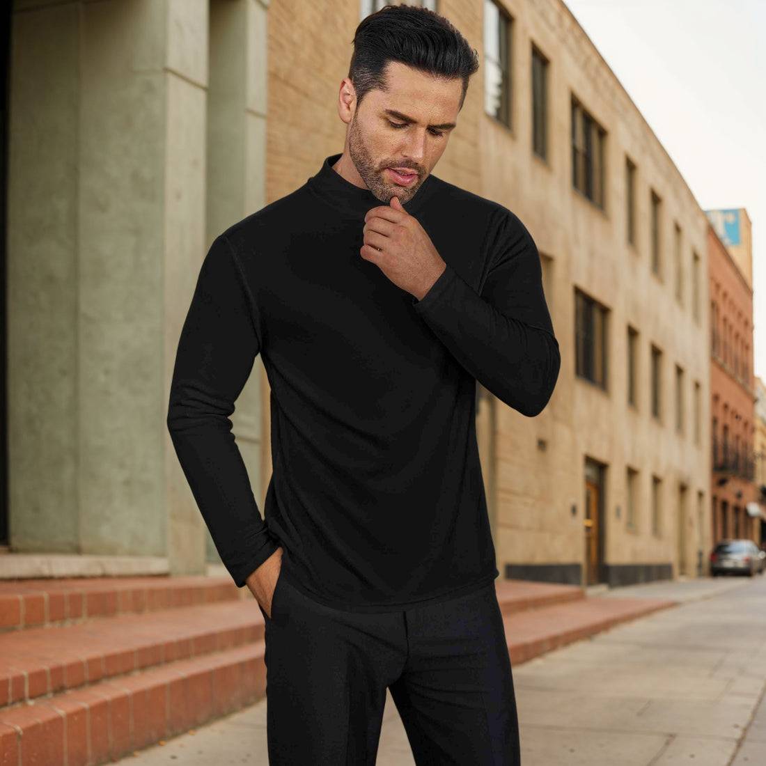 Mens Long Sleeve T-shirt Top